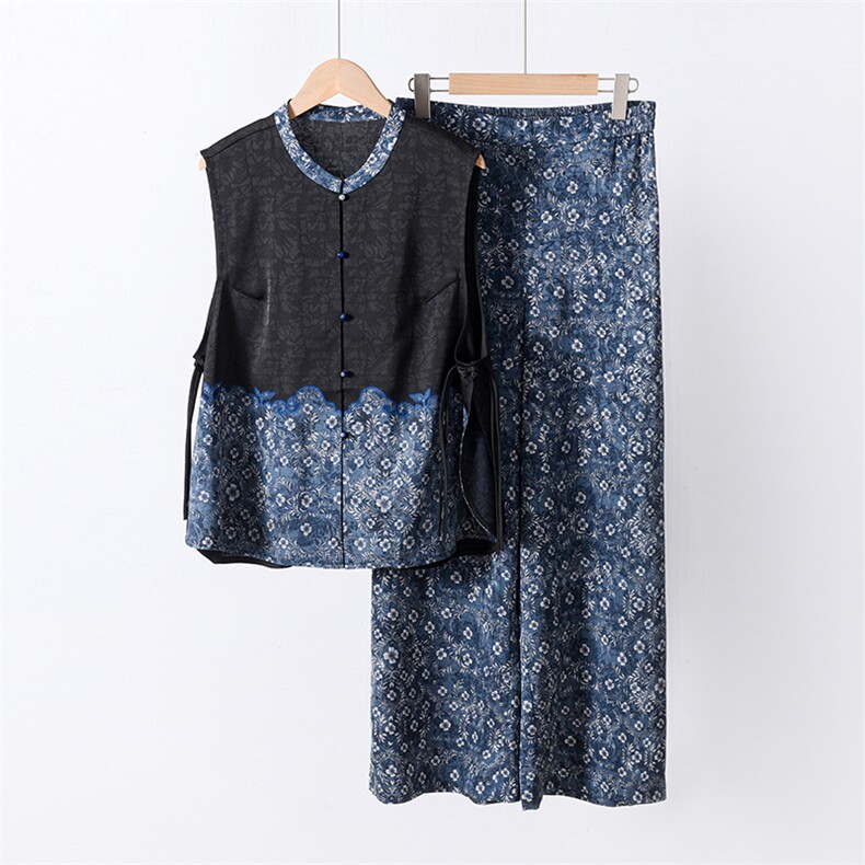 新中式女士复古时尚百搭碎花套装，女装套装/套裙，温伦斯特羊绒