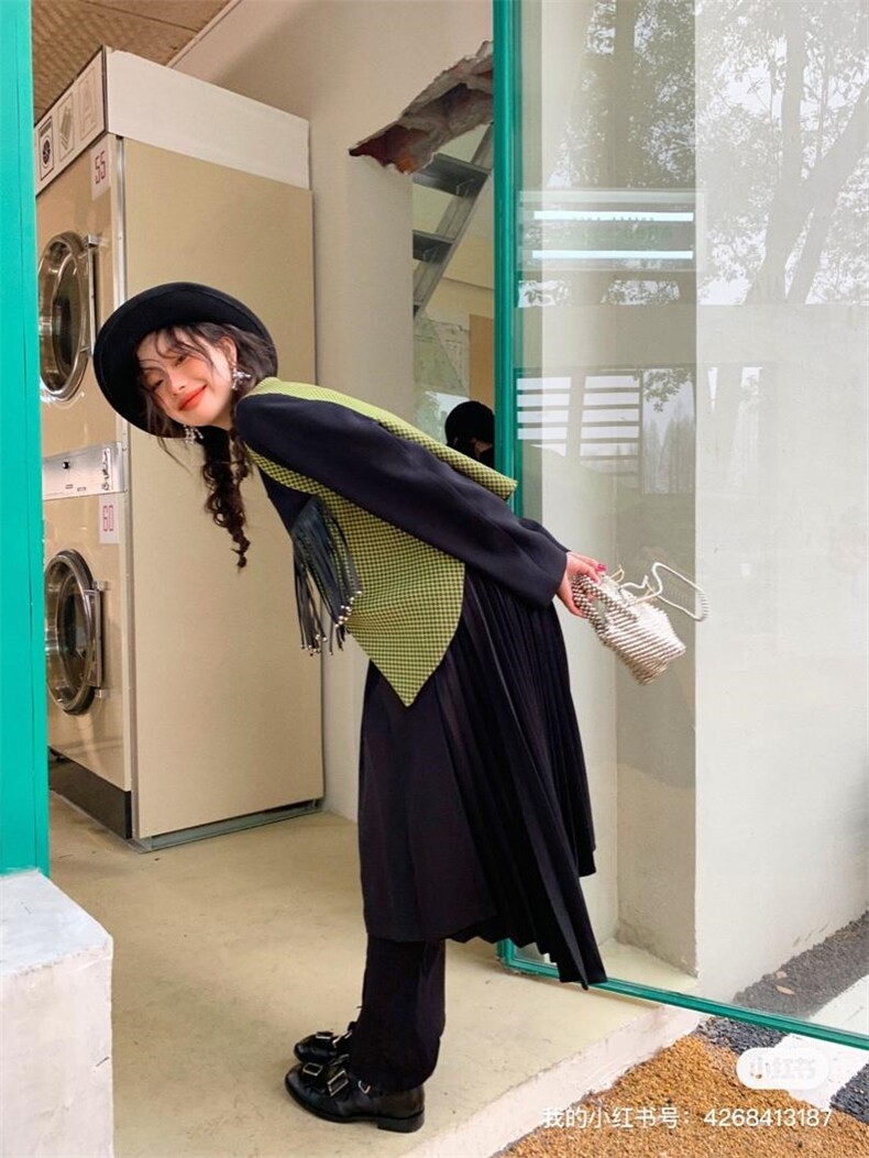 飞机扣流苏复古西装，女装西装，YOUER DENG