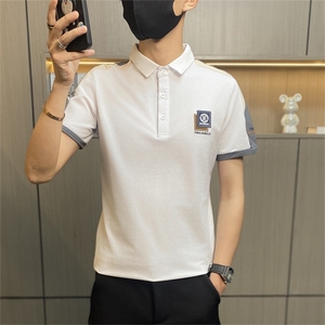 PL035-特P40夏季翻领短袖t恤男士青年翻领polo衫半袖有带领体恤图片