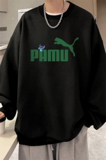 华夫格卫衣圆领卫衣男大码长袖t恤男外套HW76227-P30加绒款-P40，男装卫衣，电商A040