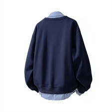 可二开假两件V领卫衣大码M-5XL;棉底部聚酯纤维78035P58，男装卫衣，星座227-7