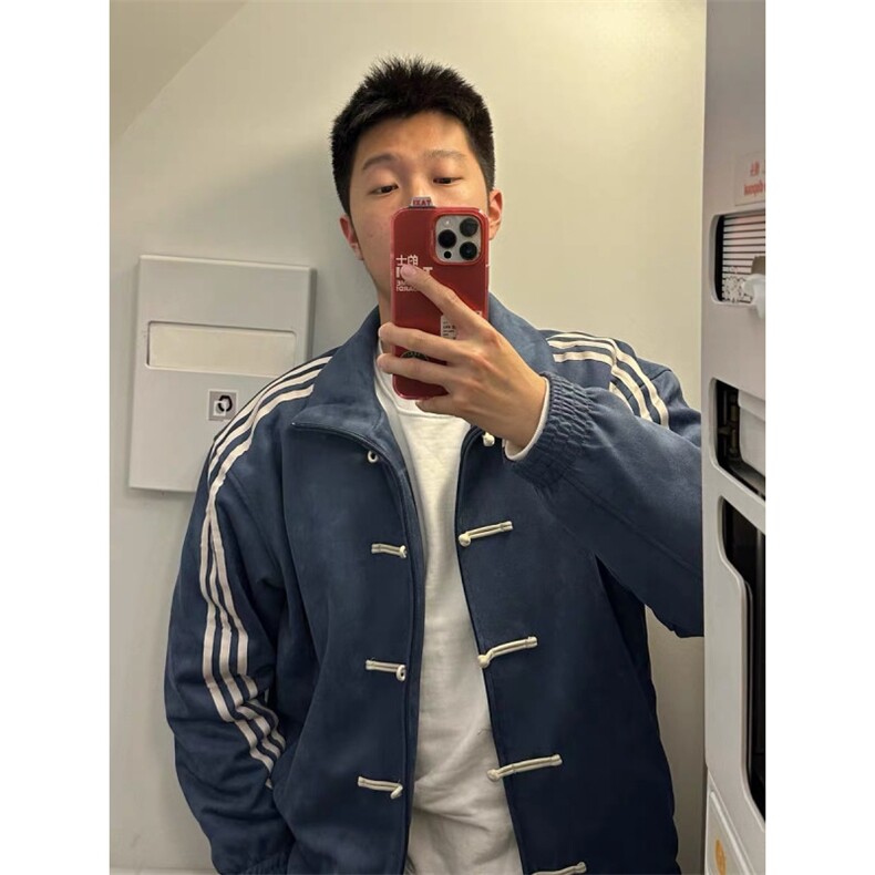 25网图新中式风盘扣高级感美式复古麂皮绒夹克外套JK1103-P85图片
