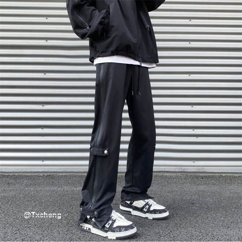 冬季新款加绒加厚冲锋裤潮流高街微喇裤B315-K23377JR-P60控78,男装休闲裤,电商B315