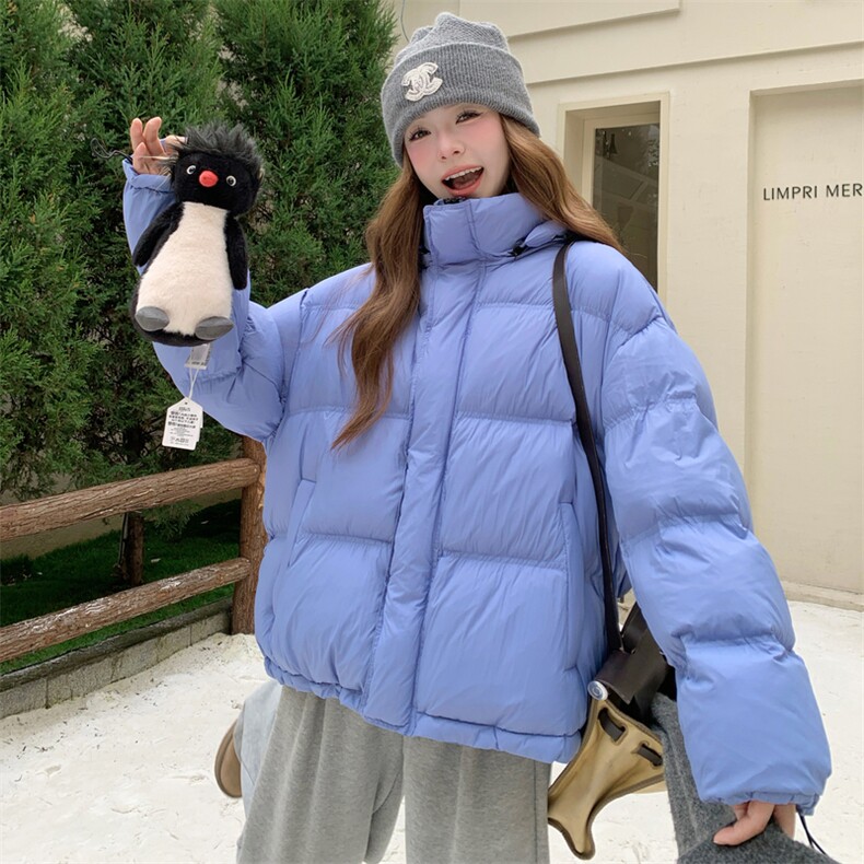 现货新款东大门加厚保暖羽绒服百搭连帽面包服女装外套女装,女装羽绒服,韩然一族