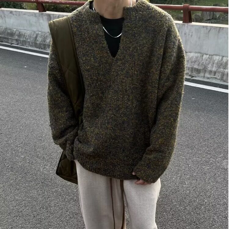 百搭原宿新款慵懒潮流时尚海马毛双拉链头外套毛衣513AMY2751P58,男装针织衫/毛衣,星座513A