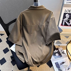 气质港风日系复古工装polo领短袖衫男日系原宿潮流2433P32，男装Polo衫，星座410-2