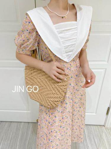 减领的连衣裙，女装连衣裙，JIN GO