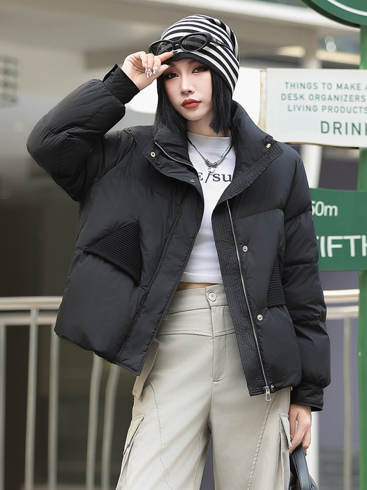 现货新款冬装2024年韩版纯色休闲新90绒白鸭绒羽绒服,女装羽绒服,琦鑫阁（原依鑫阁）