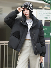 现货新款冬装2024年韩版纯色休闲新90绒白鸭绒羽绒服，女装羽绒服，琦鑫阁（原依鑫阁）
