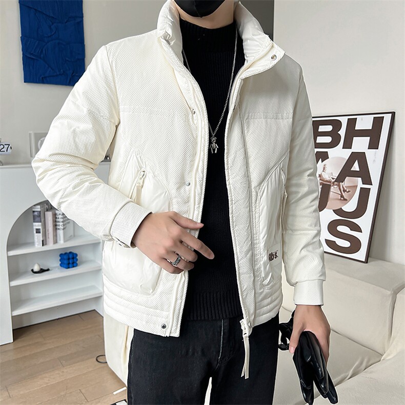 B353811P180白2022冬新款男士立领羽绒服小伙简约短款保暖控258,男装羽绒服,电商B353