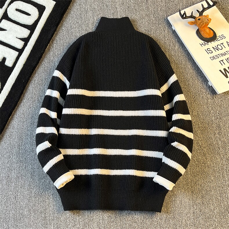 日系vintage毛衣男女ins慵懒风复古软糯套头拉链针织衫M507p50,男装针织衫/毛衣,电商D315