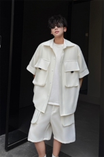 美式机车痞帅套装男夏季ins潮牌工装时尚短袖短裤一套搭配特P69，男装牛仔裤，电商B319