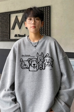 华夫格！华夫格上衣男圆领华夫格卫衣男大码长袖t恤男HY232-特P23，男装T恤，电商B367