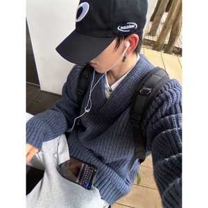 原宿慵懒百搭时尚新款复古cleanfit针织衫简约气质流行ins潮流