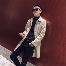 社会风秋装修身中长款单排扣风衣夹克外套B297-1937-P115控148，男装风衣，电商B297