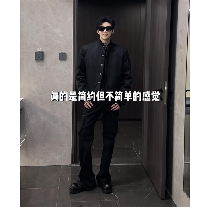 抖音小众设计高级棉衣老钱风保暖棉服外套男M219-P135(网图,男装棉衣,电商B267