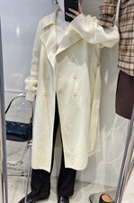 冬款韩版针织袖呢料大衣，女装毛呢外套，cosette(4F)