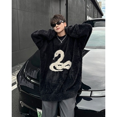 美式软糯毛衣男仿貂绒休闲百搭慵懒风情侣宽松针织衫男M560/P55，男装针织衫/毛衣，星座506