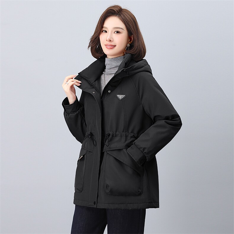 2024年冬季新款时尚休闲加绒加厚派克服,女装派克服,依恋蒂丝