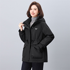 2024年冬季新款时尚休闲加绒加厚派克服，女装派克服，依恋蒂丝