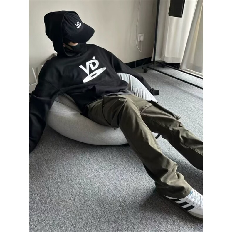 VD光盘刺绣卫衣Cleanfit风格重磅Vibe风休闲宽松连帽,男装卫衣,四季星座505