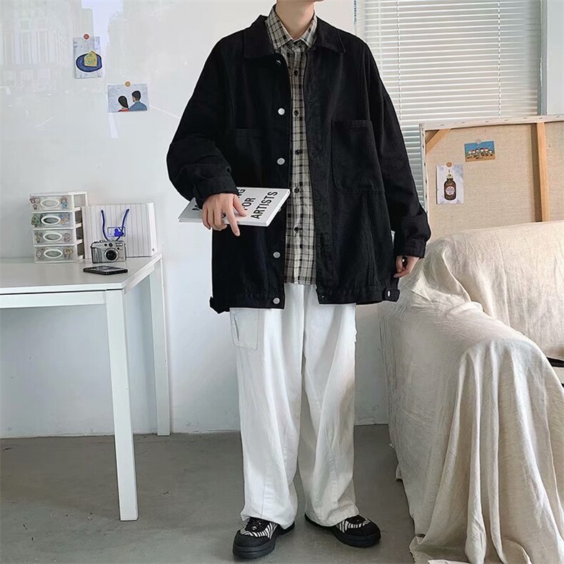 2021新款工装夹克日系百搭宽松春秋季潮牌ins牛仔外套W1460-P55,男装夹克,星座512-4