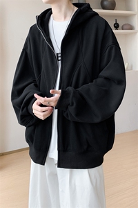 内景秋冬新款拼接开衫卫衣男潮流宽松连帽外套WY00741/P55加绒P60图片