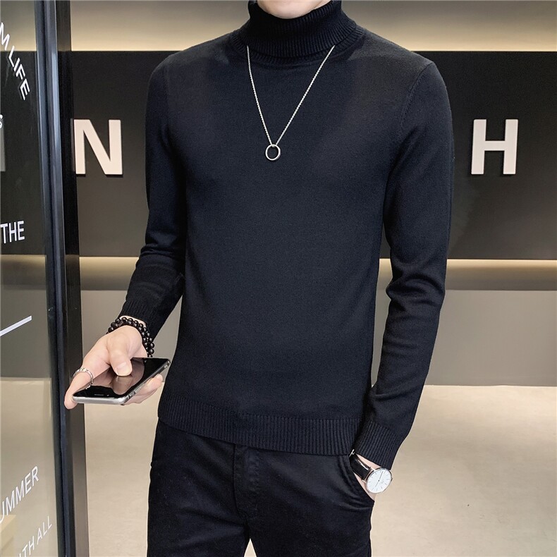高领毛衣男冬季休闲青年男士两翻高领内搭长袖打底针织衫M603-p35,男装针织衫/毛衣,电商D303