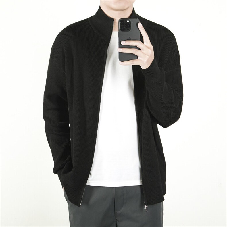 开衫毛衣外套男款慵懒风立领针织衫外穿拉链线衣服外套VM81,男装针织衫/毛衣,星座1116A-2（原606A-1）