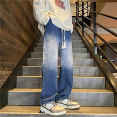 牛仔裤男2024春季宽松直筒新款渐变百搭裤子B315-K5448-P50控68，男装牛仔裤，电商B315