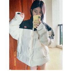 美式复古拼接条纹棉服棉衣女冬季外套小众街头学生加厚保暖面包服，男装棉衣，星座506A