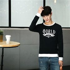 秋季男水洗全棉套头青春卫衣703-W02，男装卫衣，星座703