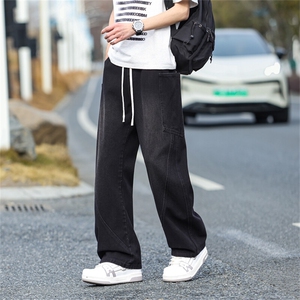 C038-P45 春夏新款牛仔裤男士休闲宽松系绳直筒裤子【控79】S-3XL图片