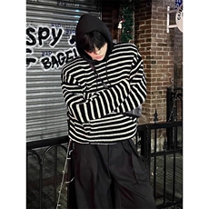 纹连帽毛衣美式复古潮牌休闲宽松针织衫外套MY13特P53，男装针织衫/毛衣，星座908-1