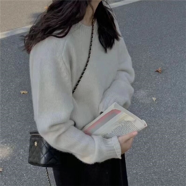 2024秋冬新款羊毛女士马鞍肩圆领羊毛衫,女装羊毛衫,胜酷羊绒