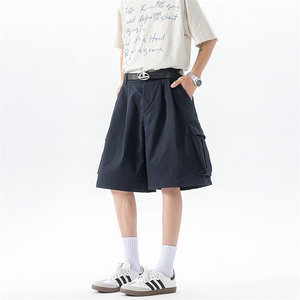 8XL-M工装西装短裤男夏季宽松大码日系痞帅高级五分裤DK26002P48图片