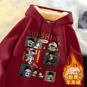 1506-1/WLY1251/P37衣男连帽季ins港风宽松潮牌字母印花百搭外套图片