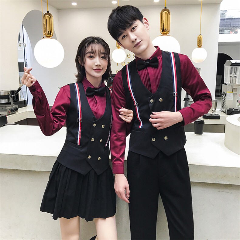 Q8786*2021背带情侣男女同款短马甲夜店酒吧KTV双排扣马甲,男装背心/马甲,星座717A