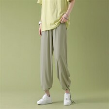冰氧吧宽松显高休闲裤冰丝垂感顺滑显瘦女长裤  2023-特批20图片