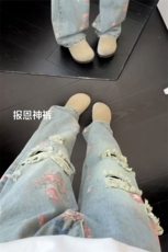 B221美式ins高街暗黑宽松直筒破洞牛仔裤LK25538-特P45控78，男装牛仔裤，电商B221