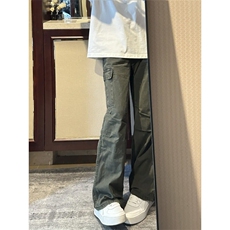 GZK112LL-特P55cleanfit军绿色工装裤男款宽松直筒阔腿裤，男装休闲裤，星座1007（原301D）