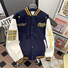 2025新款棒球服宽松设计感夹克男女情侣班服潮牌现货W8612-P57，男装夹克，星座512-4
