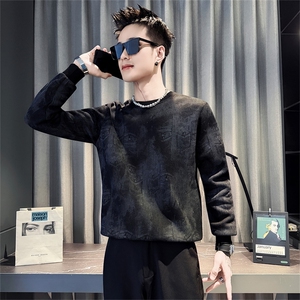 W957-P58控88男彩色涂鸦卫衣ins潮牌长袖T恤2025新款春秋季男装上图片