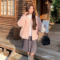 冬季新款小香风羊羔毛皮毛一体外套2609---P105---K288，女装皮草，2C253