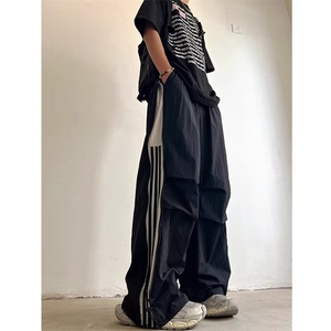 三条杠速干裤子男高街痞帅百搭宽松直筒休闲裤 网图GX113-P48有货图片