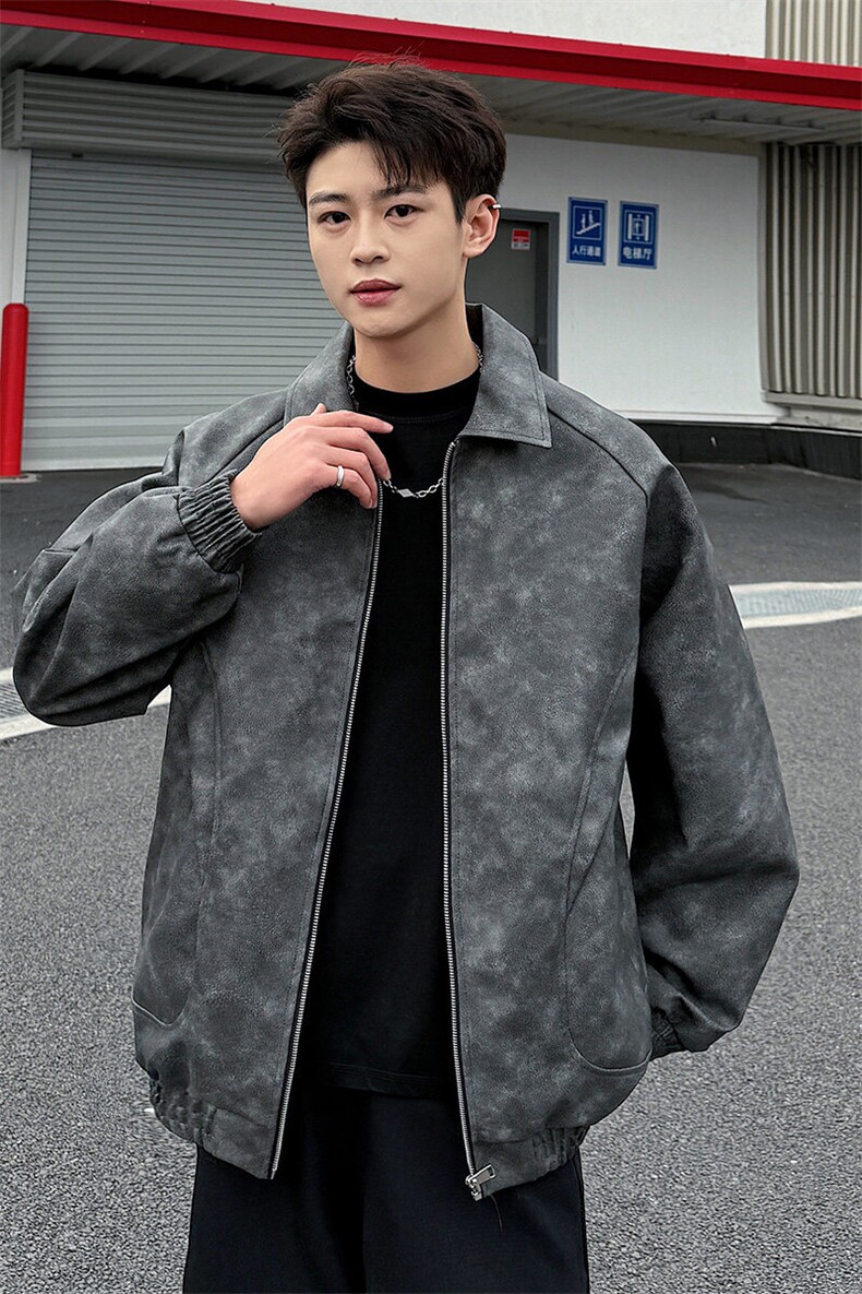美式街头皮衣夹克男春季新款工装外套潮牌飞行夹克A436-1801-P75,男装夹克,电商A436
