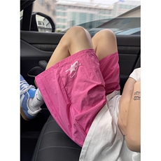 cleanfit湖蓝色速干休闲短裤子男夏季薄款五分裤美式vibe风沙滩裤，男装牛仔裤，星座506A