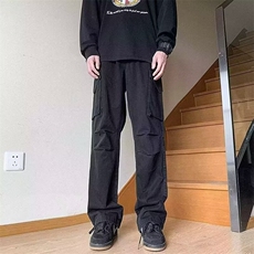 春秋美式复古多口袋工装裤男宽松直筒日系复古做旧百搭长裤潮，男装工装外套，星座506A