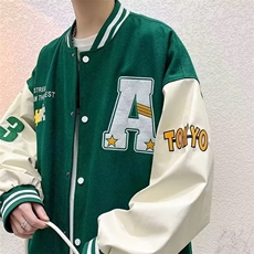 1506-1/JJ091/P41冬季潮牌棒球服男ins大码宽松冬男生休闲夹克，男装夹克，星座1506-1