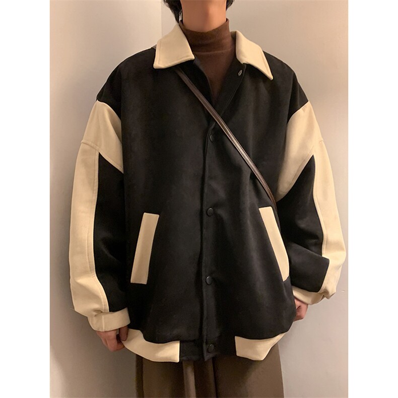 秋冬季加厚宽松外套男美式复古麂皮绒痞帅小香风夹克W6451-P65,男装夹克,星座512-2